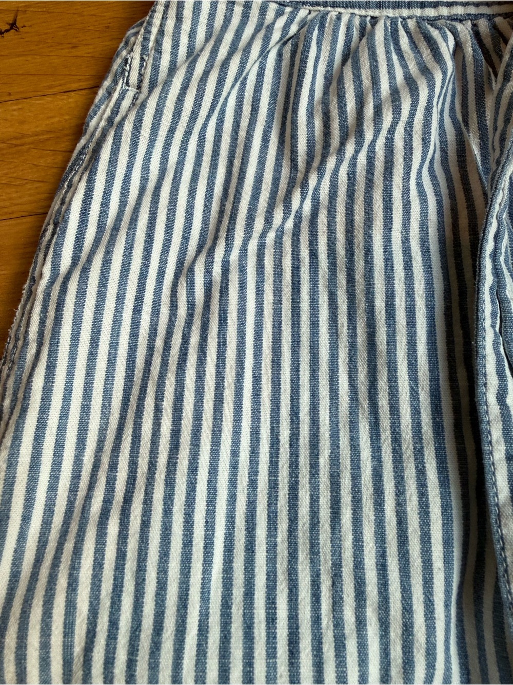 Madewell Blue and White Striped Button-Front Midi Skirt with Waist Tie - Picture 6 of 7